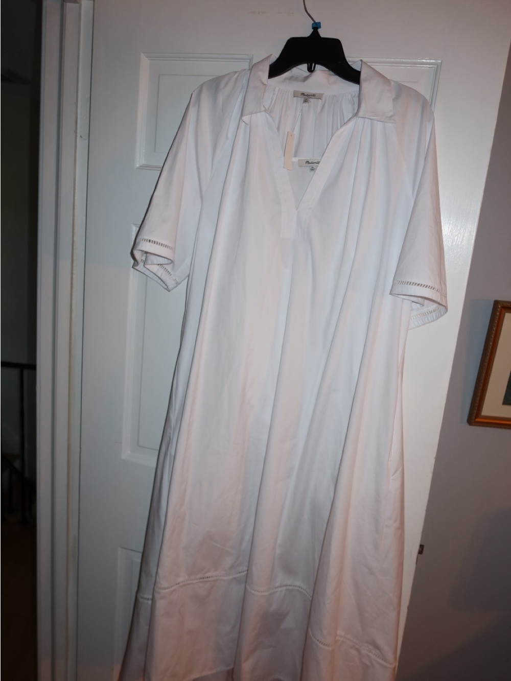 Madewell White Maxi Dress with Subtle V-Neck